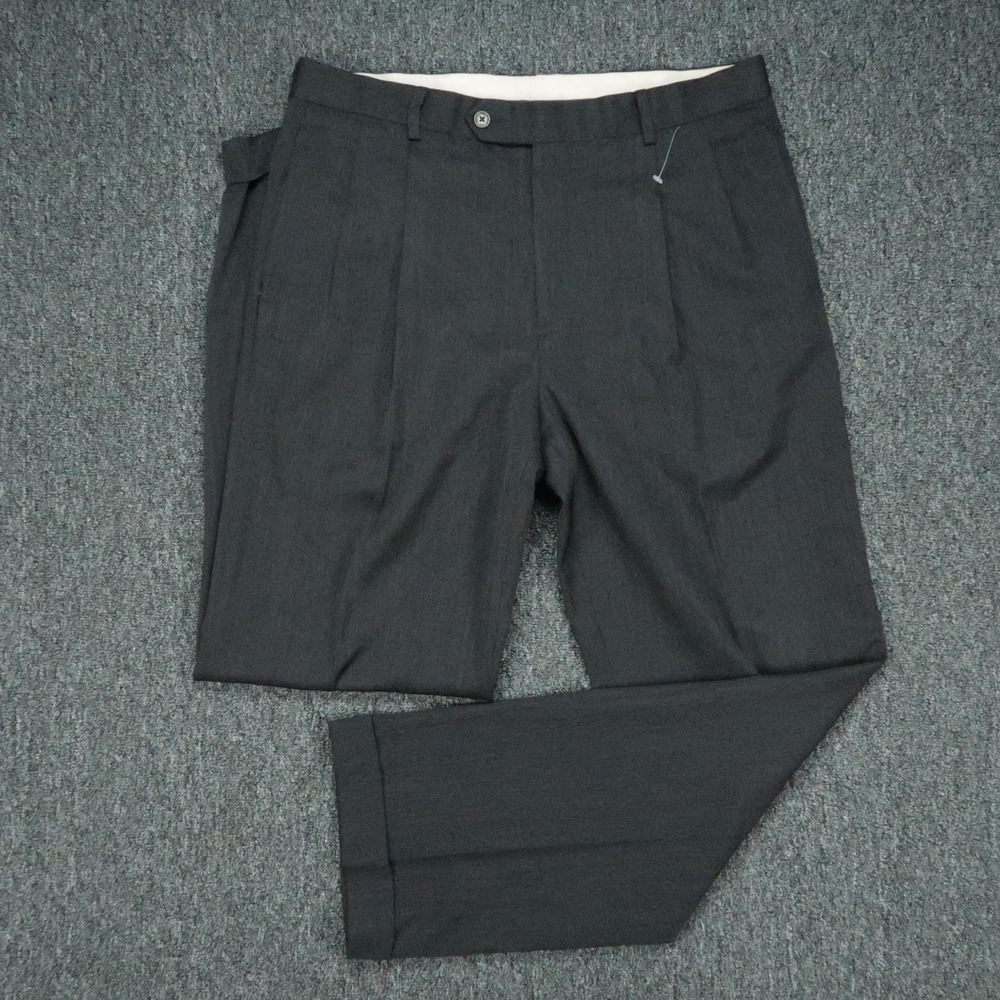 Brooks Brothers Pants Mens 33x32 Gray Madison Two Pleat Straight Wool Trouser
